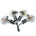 Krator Motorcycle Clear Bullet Turn Signals, 4 piece - Chrome, 4PK TL044